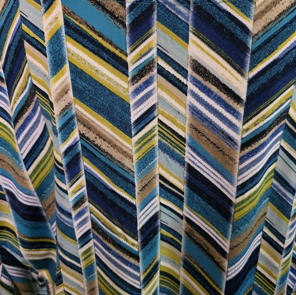 Fall Top.  Southern Lady Graphic Blue Green Relaxed Blouse - Picture 5 of 8